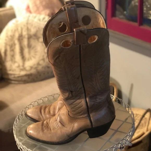 Nocona boot USA mens sz 10 D tan western cowboy riding boots - Picture 3 of 15